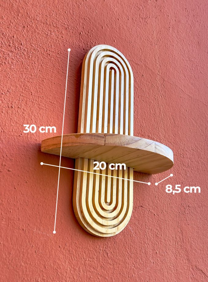 Estantería de madera para kokedamas